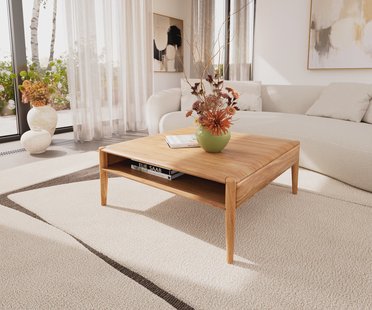 DELIFE Salontafel Simcha 90x90 cm natuur acacia 1 plank