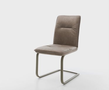 DELIFE Sledemodel Vinjo-Flex microvelours taupe vintage sledemodel vlak afwerking met titanium