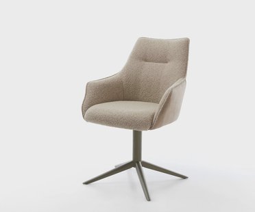 DELIFE Draaistoel Alja-Flex met armleuning materiaalmix mud kruispoot afwerking met titanium 360° draaibaar rocker-functie pocketveer kern