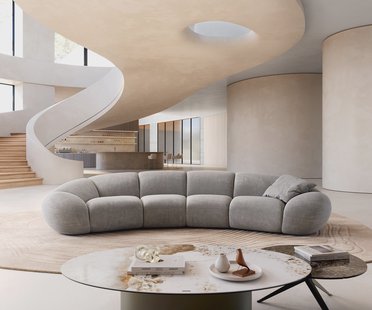 DELIFE Big sofa Lunna 360x175 cm vlakgeweven grijs 2 kussens