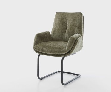 DELIFE Sledemodel Clea-Flex chenille olijfgroen sledemodel rond zwart