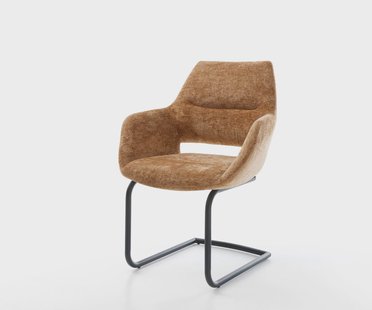 DELIFE Sledemodel Yago-Flex met armleuning chenille Roest sledemodel rond zwart pocketveer kern