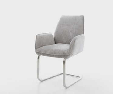 DELIFE Sledemodel Zoa-Flex chenille zilver grijs sledemodel vlak roestvrij staal pocketveer kern