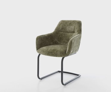 DELIFE Sledemodel Pejo-Flex chenille olijfgroen sledemodel rond zwart pocketveer kern