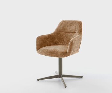 DELIFE Draaistoel Pejo-Flex chenille Roest kruispoot afwerking met titanium 360° draaibaar pocketveer kern