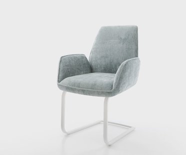 DELIFE Sledemodel Zoa-Flex chenille pastelblauw sledemodel vlak wit pocketveer kern