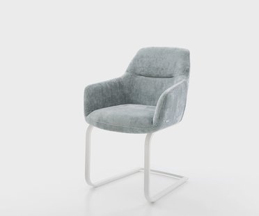 DELIFE Sledemodel Pejo-Flex chenille pastelblauw sledemodel vlak wit pocketveer kern