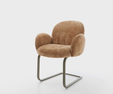 DELIFE Sledemodel Nube-Flex met armleuning chenille Roest sledemodel vlak afwerking met titanium pocketveer kern