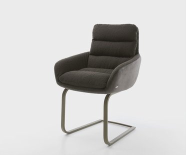 DELIFE Sledemodel Abelia-Flex met armleuning materiaalmix zwart sledemodel vlak afwerking met titanium