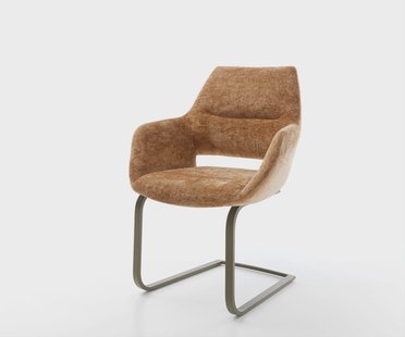 DELIFE Sledemodel Yago-Flex met armleuning chenille Roest sledemodel vlak afwerking met titanium pocketveer kern