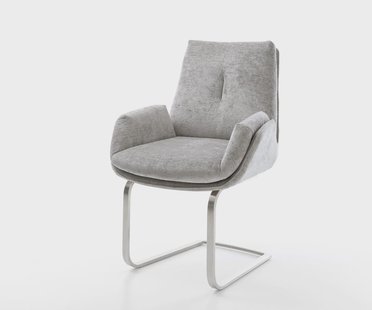 DELIFE Sledemodel Clea-Flex chenille zilver grijs sledemodel vlak roestvrij staal