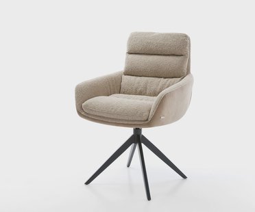 DELIFE Draaistoel Abelia-Flex met armleuning materiaalmix mud kruisframe breed zwart 360° draaibaar rocker-functie