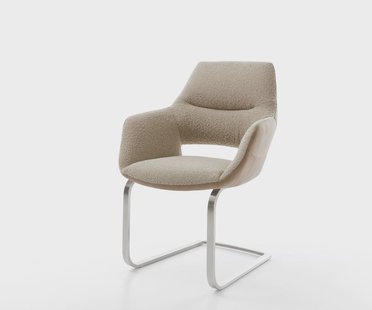 DELIFE Sledemodel Yago-Flex met armleuning materiaalmix mud sledemodel vlak roestvrij staal pocketveer kern