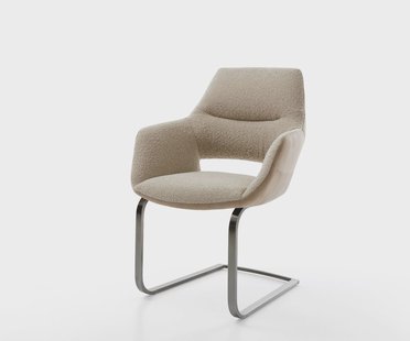 DELIFE Sledemodel Yago-Flex met armleuning materiaalmix mud sledemodel vlak roestvrij staal pocketveer kern