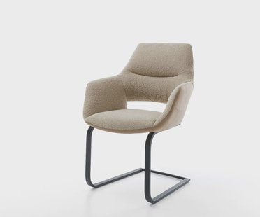 DELIFE Sledemodel Yago-Flex met armleuning materiaalmix mud sledemodel vlak zwart pocketveer kern