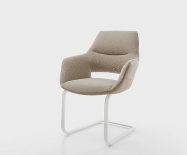 DELIFE Sledemodel Yago-Flex met armleuning materiaalmix mud sledemodel vlak wit pocketveer kern