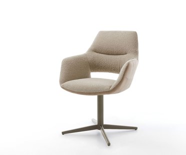 DELIFE Draaistoel Yago-Flex met armleuning materiaalmix mud kruispoot afwerking met titanium 360° draaibaar pocketveer kern