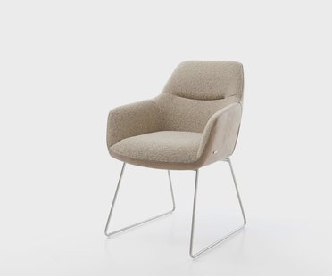 DELIFE Eetkamerstoel Pejo-Flex materiaalmix mud slipframe roestvrij staal pocketveer kern