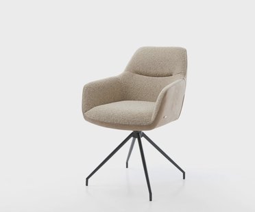 DELIFE Draaistoel Pejo-Flex materiaalmix mud kruisframe conisch zwart 180° draaibaar pocketveer kern