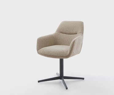 DELIFE Draaistoel Pejo-Flex materiaalmix mud kruispoot zwart 360° draaibaar pocketveer kern