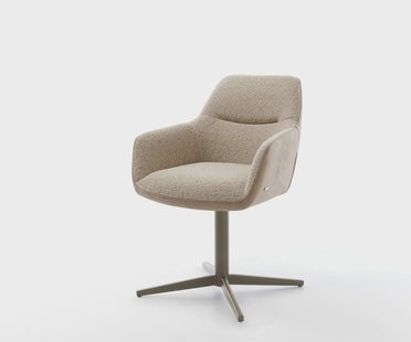 DELIFE Draaistoel Pejo-Flex materiaalmix mud kruispoot afwerking met titanium 360° draaibaar pocketveer kern