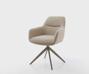 DELIFE Draaistoel Pejo-Flex materiaalmix mud kruisframe breed afwerking met titanium 360° draaibaar rocker-functie pocketveer kern