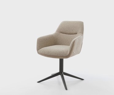 DELIFE Draaistoel Pejo-Flex materiaalmix mud kruispoot zwart 360° draaibaar rocker-functie pocketveer kern