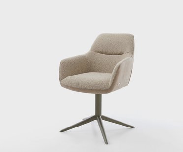 DELIFE Draaistoel Pejo-Flex materiaalmix mud kruispoot afwerking met titanium 360° draaibaar rocker-functie pocketveer kern