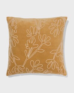 HEMA Kussenhoes 50x50cm velours bloem beige (beige)