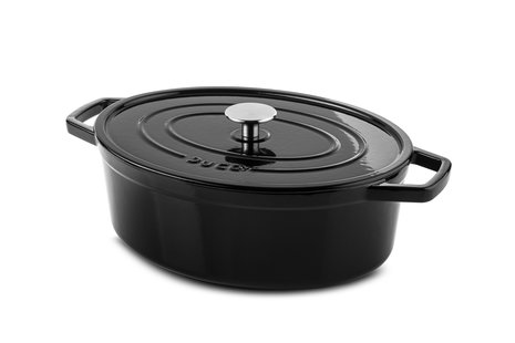 DUCQ Gietijzeren ovale braadpan 31x24cm (geschikt voor inductie)