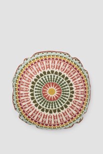 Multicolour rond kussen met print