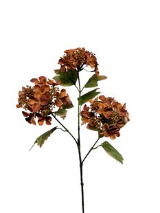 Kunstbloem Hortensia - Bruin - 82 cm