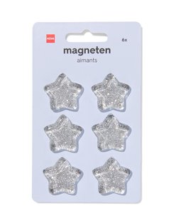HEMA Magneten sterren - 6 stuks (zilver)