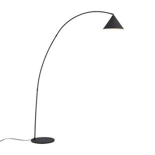 QAZQA Retro vloerlamp zwart met witte binnenkant - Triangolo