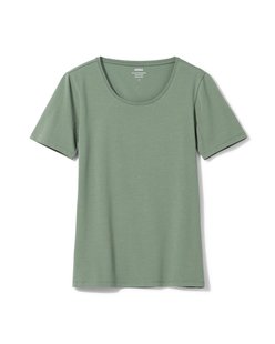 HEMA Dames T-shirt basic o-hals groen (groen)