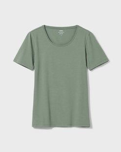 HEMA Dames T-shirt basic o-hals groen (groen)