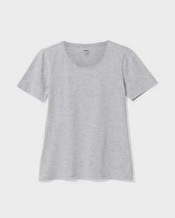 HEMA Dames T-shirt basic o-hals lichtgrijs (lichtgrijs)