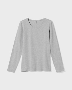 HEMA Dames T-shirt basic o-hals lichtgrijs (lichtgrijs)