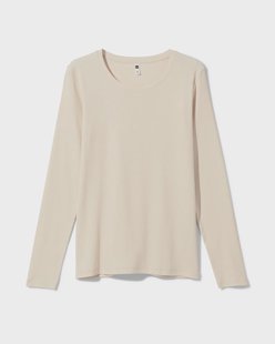 HEMA Dames T-shirt Clara rib gebroken wit (gebroken wit)