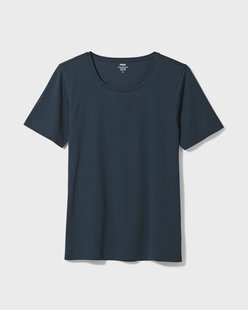 HEMA Dames T-shirt basic o-hals donkerblauw (donkerblauw)