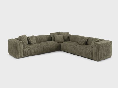 5-zits hoekbank Martina ribstof | Micadoni