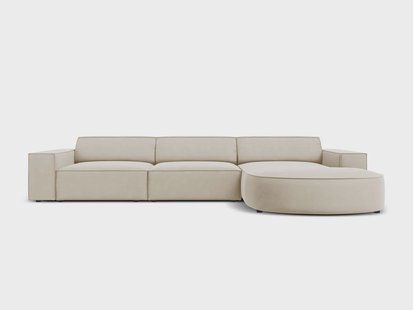 5-zits hoekbank Jodie velvet rechts rond | Micadoni