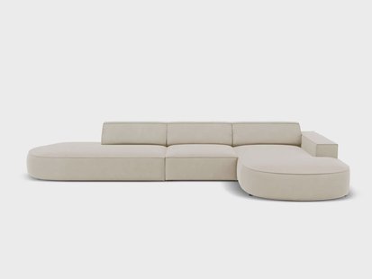 6-zits hoekbank Jodie velvet rechts rond | Micadoni