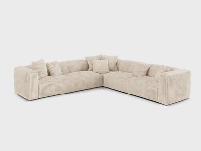 5-zits hoekbank Martina ribstof | Micadoni