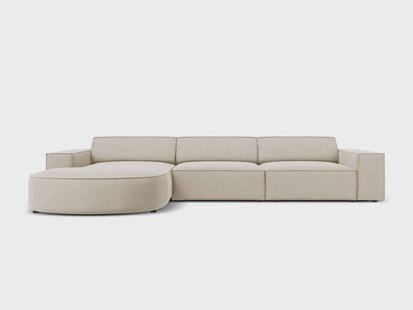 5-zits hoekbank Jodie velvet links rond | Micadoni