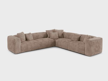 5-zits hoekbank Martina ribstof | Micadoni