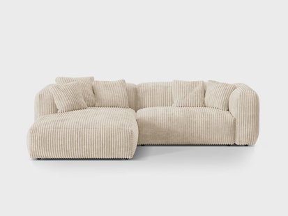 2-zits hoekbank Martina ribstof links | Micadoni