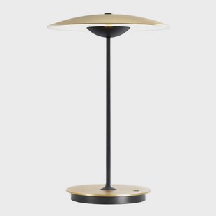 Ginger LED-tafellamp op batterijen Aluminium, messing/wit MARSET - Woonkamer - Designer - Metaal - Met lampenkap