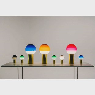 MARSET Accu-tafellamp Dipping Light, groen/messing