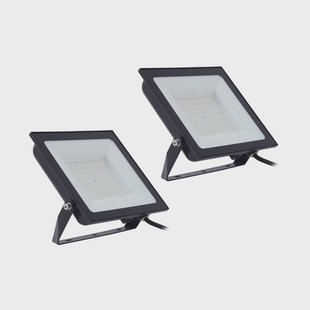 Prios LED-buitenspot Maikel, 100 W, metaal, set van 2